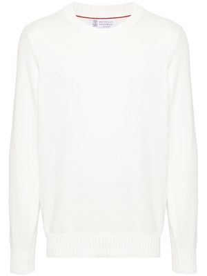 Brunello Cucinelli knitted cotton jumper - White