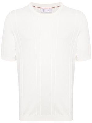 Brunello Cucinelli knitted cotton T-shirt - White