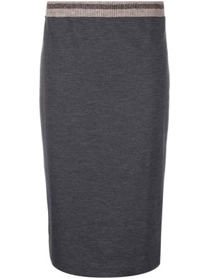 Brunello Cucinelli knitted midi skirt - Grey
