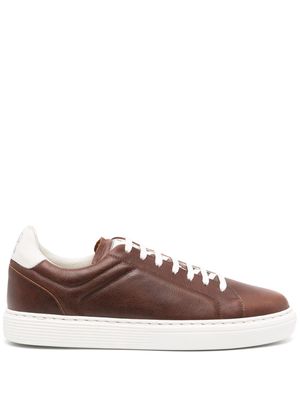 Brunello Cucinelli lace-up leather sneakers - Brown