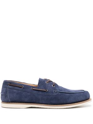 Brunello Cucinelli lace-up suede boat shoes - Blue
