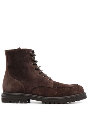 Brunello Cucinelli lace-up suede boots - Brown