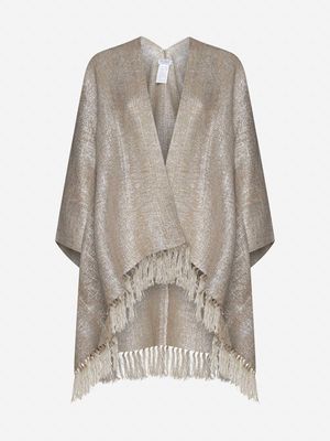 Brunello Cucinelli Lame Linen-blend Poncho