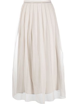 Brunello Cucinelli layered maxi skirt - Neutrals