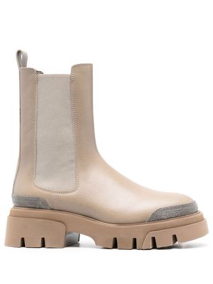 Brunello Cucinelli leather ankle boots - Neutrals