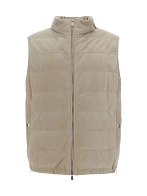 Brunello Cucinelli Leather Down Vest