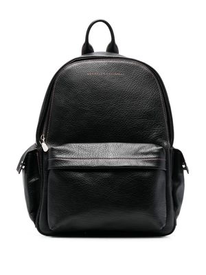 Brunello Cucinelli leather zip backpack - Black