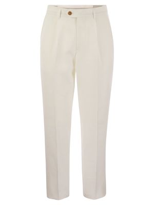 Brunello Cucinelli Leisure Fit Linen Trousers With Darts