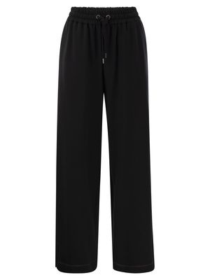 Brunello Cucinelli Light Stretch Cotton Fleece Trousers With Shiny Tab