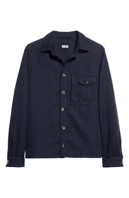 Brunello Cucinelli Linen & Cotton Shirt Jacket in C2515 Ocean Blue
