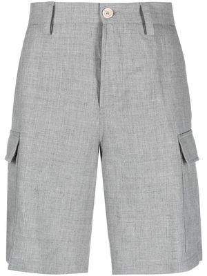 Brunello Cucinelli linen-blend Bermuda cargo shorts - Grey
