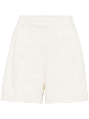 Brunello Cucinelli linen-blend bermuda shorts - White