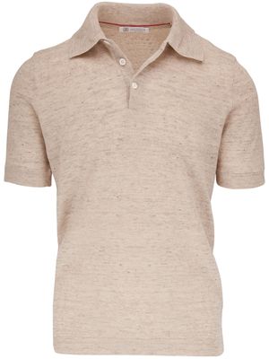 Brunello Cucinelli linen-blend polo shirt - Neutrals