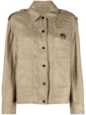 Brunello Cucinelli linen-blend shirt jacket - Neutrals