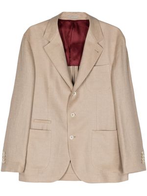 Brunello Cucinelli linen blend single-breasted blazer - Neutrals