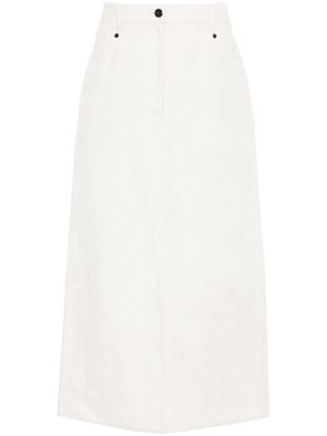 Brunello Cucinelli linen-blend straight skirt - Neutrals