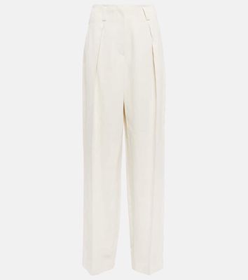 Brunello Cucinelli Linen-blend wide-leg pants