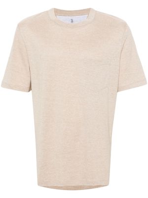 Brunello Cucinelli linen-cotton blend T-shirt - Brown