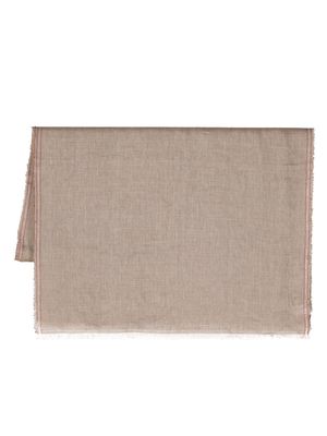 Brunello Cucinelli linen-silk lightweight scarf - Brown