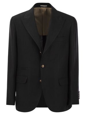 Brunello Cucinelli Linen, Wool And Silk Diagonal Deconstructed Jacket