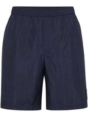 Brunello Cucinelli logo-appliqué striped shorts - Blue