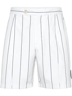 Brunello Cucinelli logo-appliqué striped shorts - White
