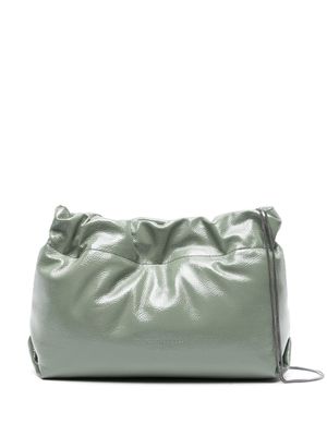 Brunello Cucinelli logo-debossed leather shoulder bag - Green