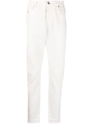 Brunello Cucinelli logo-detail straight-leg jeans - White