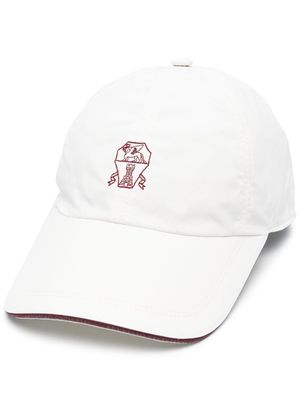 Brunello Cucinelli logo-embroidered adjustable-strap cap - White