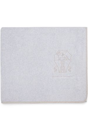 Brunello Cucinelli logo-embroidered beach towel - Grey