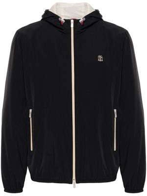 Brunello Cucinelli logo-embroidered lightweight jacket - Black