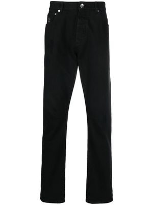 Brunello Cucinelli logo-embroidered straight-leg jeans - Black