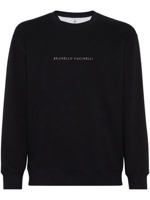 Brunello Cucinelli logo-embroidered sweatshirt - Black