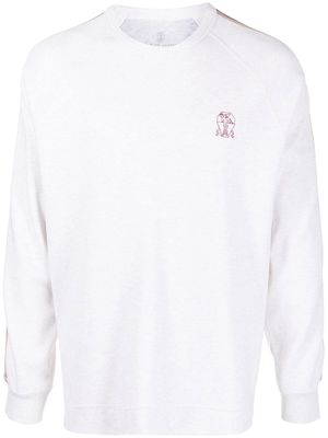 Brunello Cucinelli logo-embroidered sweatshirt - White