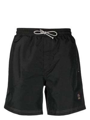 Brunello Cucinelli logo-embroidered swim shorts - Black