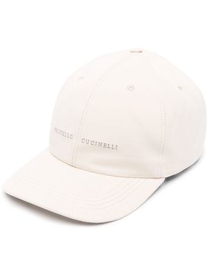 Brunello Cucinelli logo-print baseball cap - Neutrals
