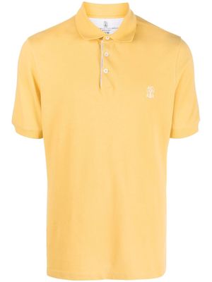 Brunello Cucinelli logo-print polo shirt - Yellow