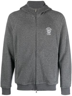 Brunello Cucinelli logo-print zip-up hoodie - Grey
