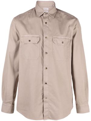 Brunello Cucinelli long-sleeve button-fastening shirt - Brown