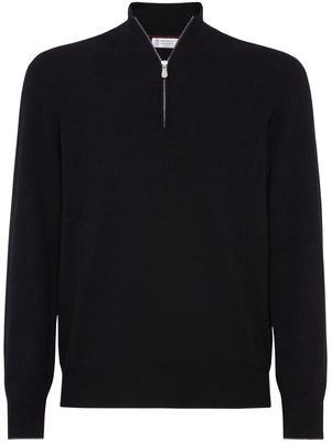 Brunello Cucinelli long-sleeve cashmere jumper - Black