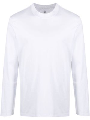 Brunello Cucinelli long-sleeve cotton T-shirt - White