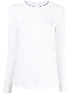 Brunello Cucinelli long-sleeve fitted top - White