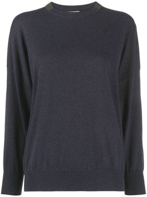 Brunello Cucinelli long-sleeve knitted top - Blue