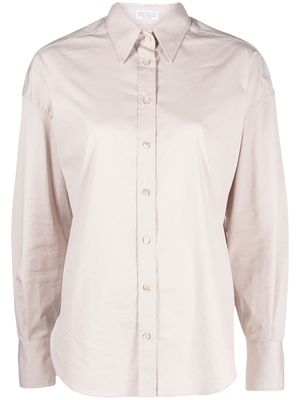 Brunello Cucinelli long-sleeve poplin shirt - Neutrals