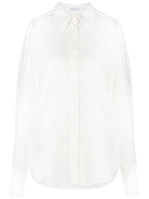 Brunello Cucinelli long-sleeve silk shirt - White
