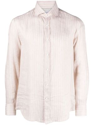 Brunello Cucinelli long-sleeve striped shirt - Neutrals