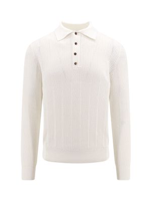 Brunello Cucinelli Long-sleeved Knitted Polo Shirt