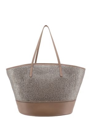 Brunello Cucinelli Magnetic-button Closure Laminated-effect Tote Bag