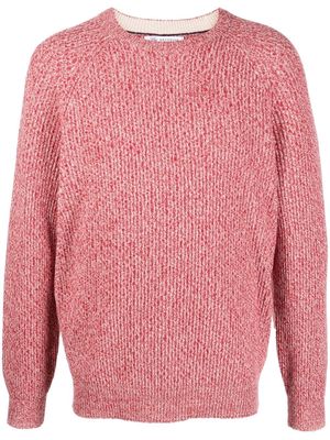 Brunello Cucinelli mark-knit ribbed-trim jumper - Red