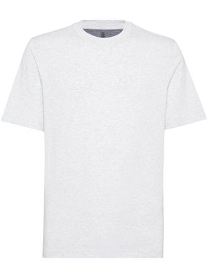 Brunello Cucinelli mélange-effect cotton-blend T-shirt - Grey